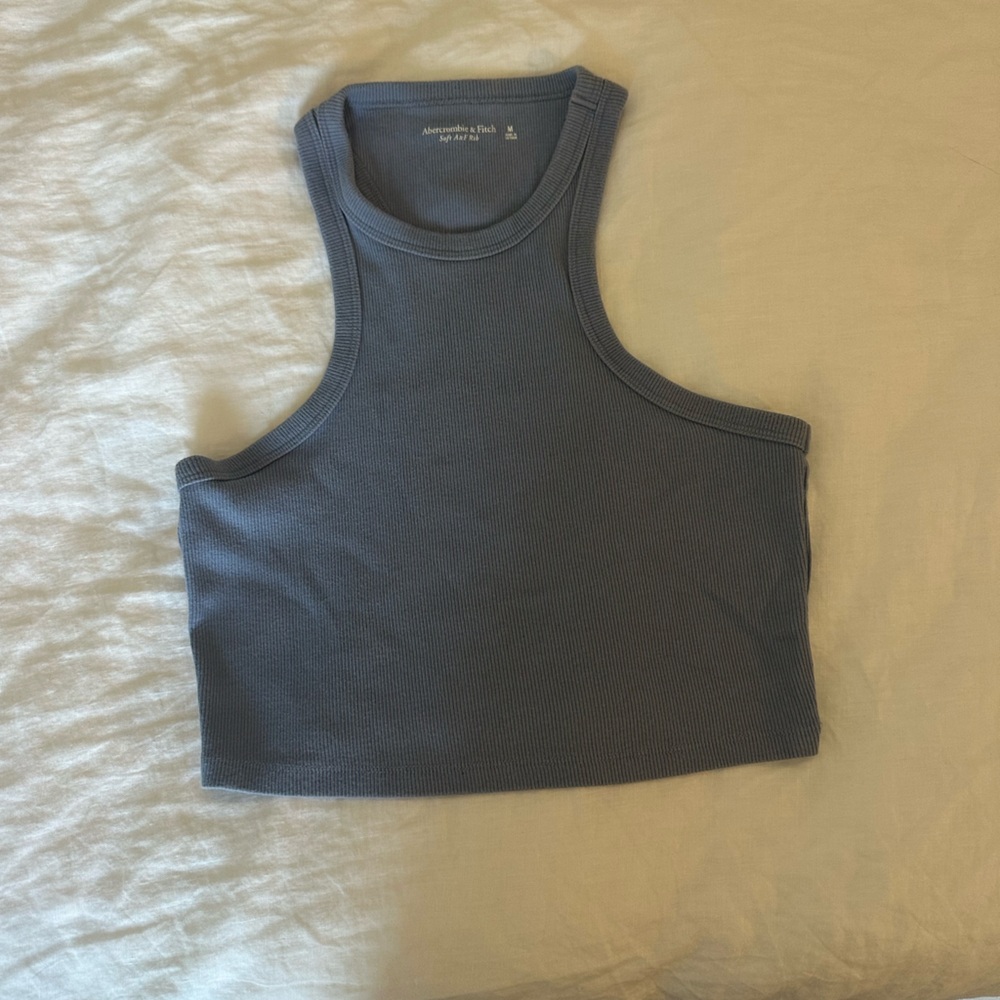 Abercrombie & Fitch Light Blue Ribbed CroppedTank Top